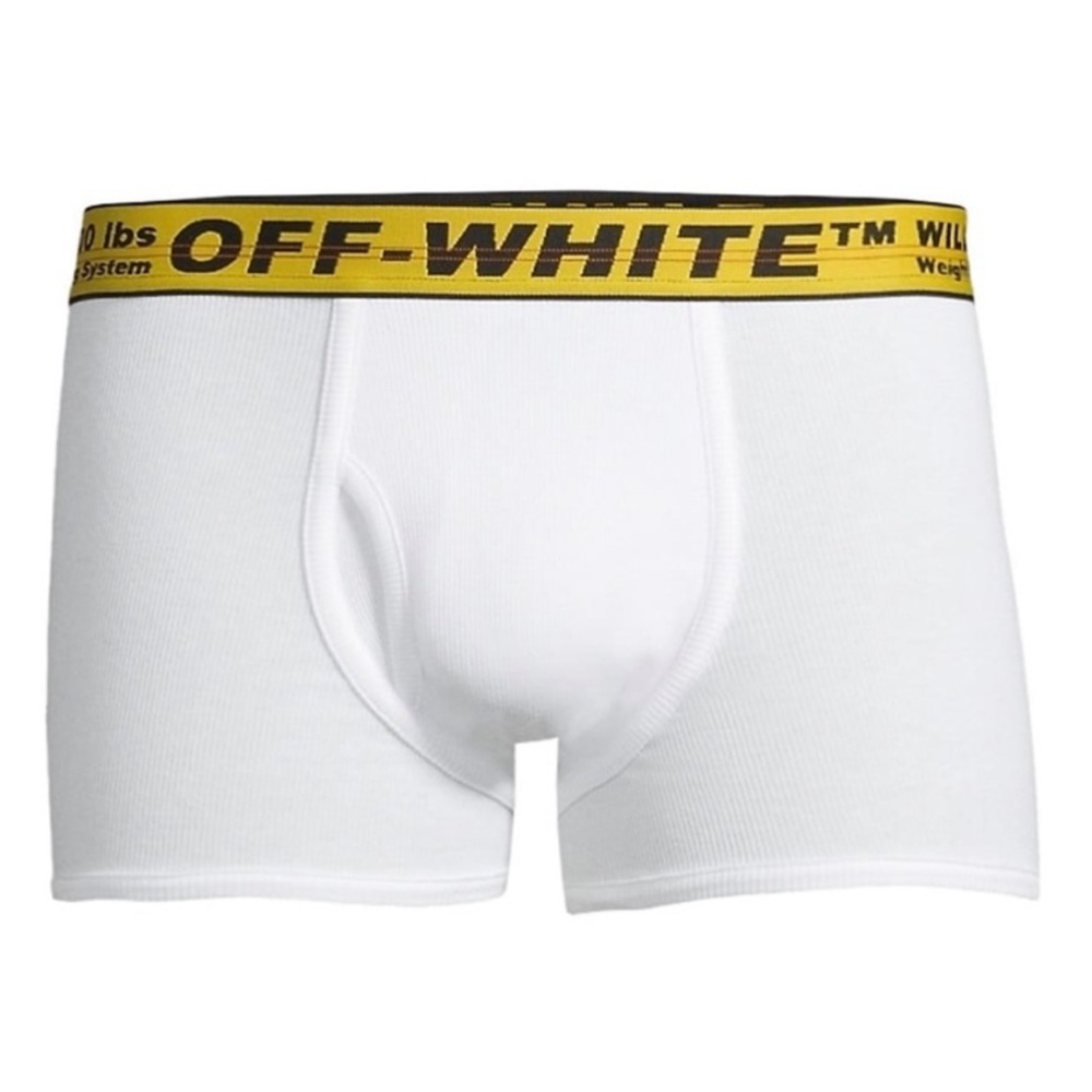 NWT Off-White Virgil Abloh WHITE Industrial single stretch cotton boxer briefs L